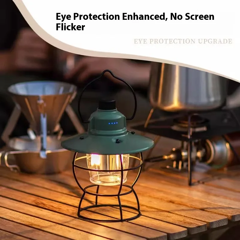 جيانغ فينفا سوبر طويلة التحمل الرجعية التخييم في الهواء الطلق خيمة الحصان مصباح جديد LED مصباح مع الحديد الجسم جو شحن مخيم #3