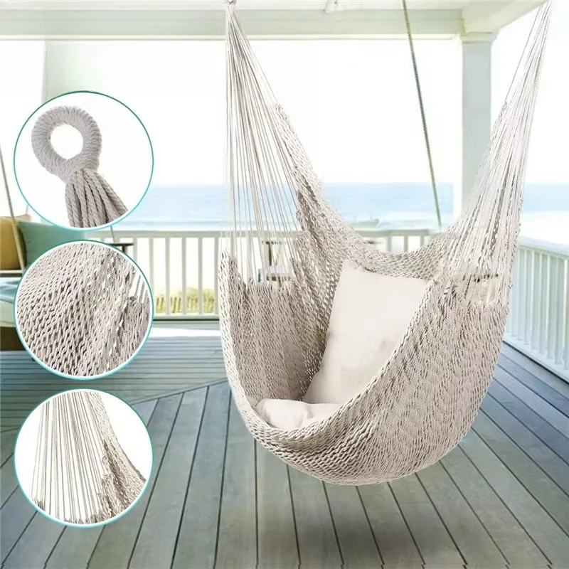 Nordic Style White Hammock Swing  Home Garden Hanging Hammock Chair Outdoor Indoor Dormitory Swing Hanging Chair For Child Adult