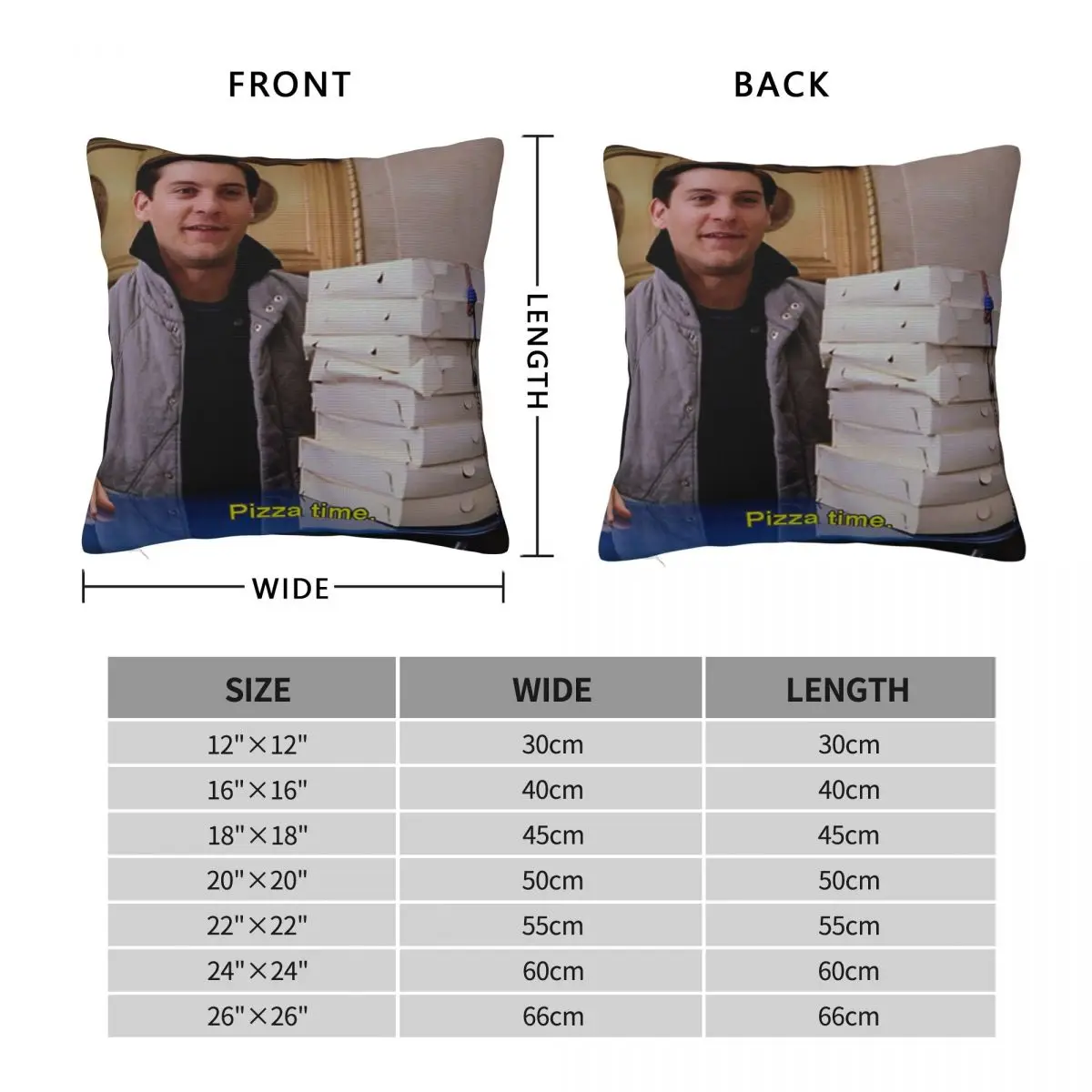 Tobey Maguire Pizza Time Square Pillowcase Polyester Linen Velvet Pattern Decorative Throw Pillow Case Home Cushion Cover 45x45