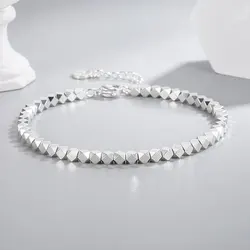 925 Sterling Silver Shiny Irregular Ball Women's Hand Bracelets Luxury Designer Jewelry Accessories Offers Chshine