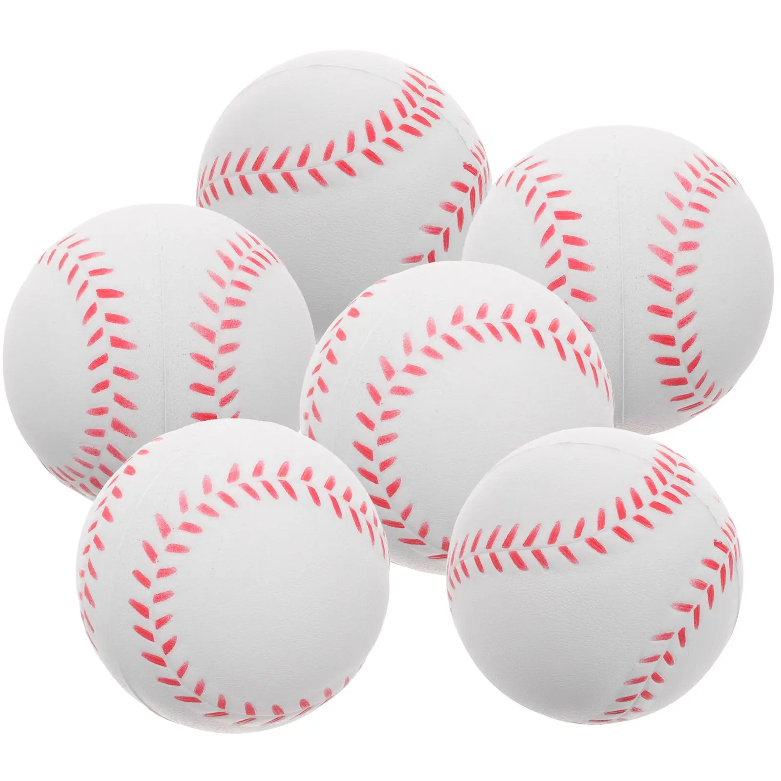 

6 Pcs Sponge Training Baseball Kids Softball Toys Balls Indoor Softballs for Practice Pu Baseballs Playing Student Training Ball