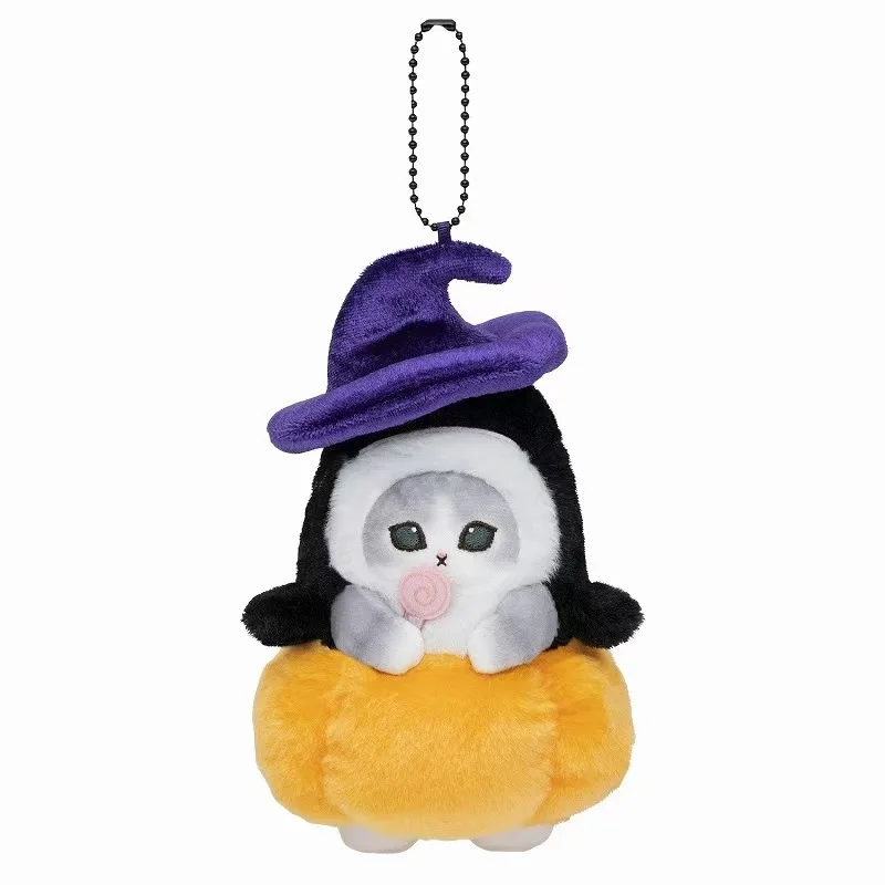 Kawaii Cartoon Mofusand Leuke Haai Kat Halloween Pompoen Snoep Knuffels Sleutelhanger Meisje Hart Rugzak Gift Hanger Accessoires