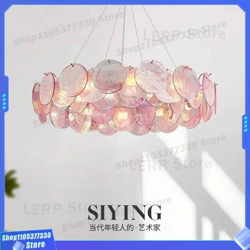 French Retro Murano Glass Chandelier Luxury Designer Creative Colorful Pendant Light for Living Room Dining Room Bedroom Main