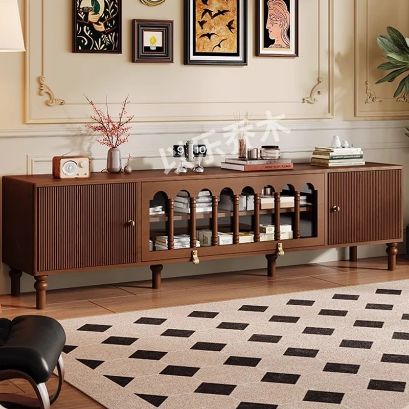 

​​Nordic Mid-Century Solid Wood TV Stand Vintage Retro Side Cabinet Storage Creative Design Center Living Room Furniture FYTS​​