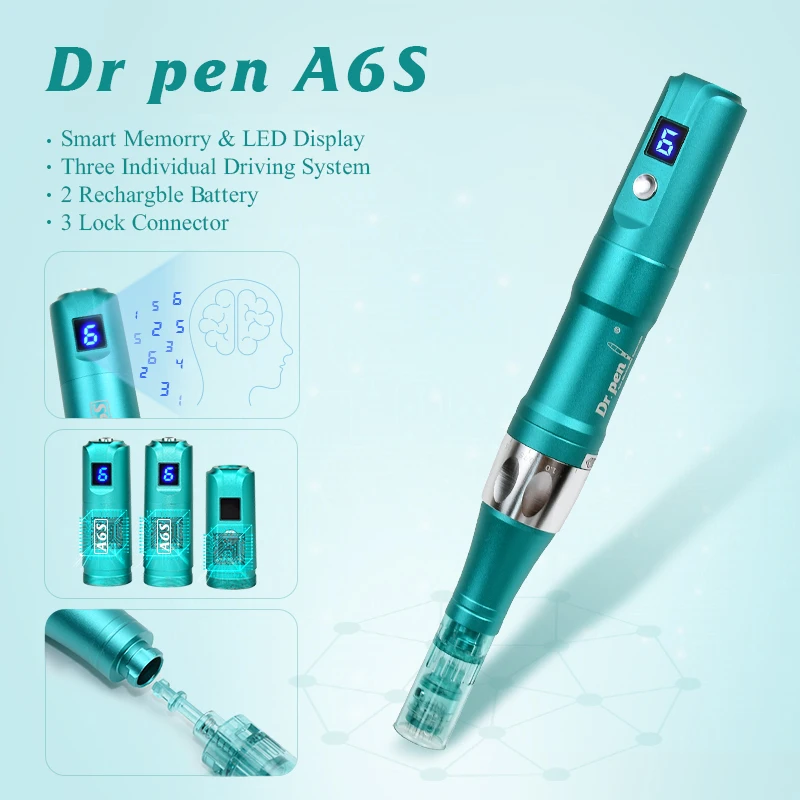 Pen Dr. Pen A6S Wireless Derma Auto Professional Microneedling Pen  For Mesotherapy Beauty Machine Skin Care Tool Kit