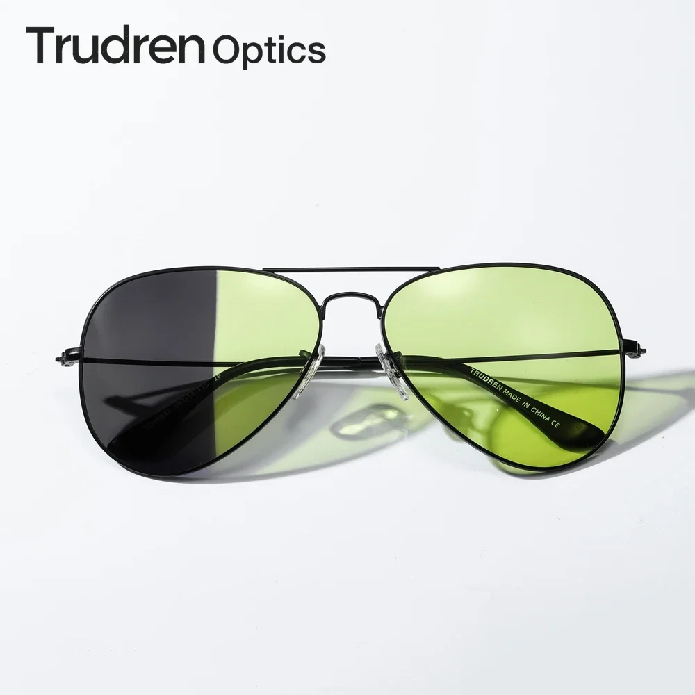 Trudren Unisex Aviation Photochromic Polarized Sunglasse for Drivers Day Night Vision Anti-glare Adaptive Light Glasses RB3025