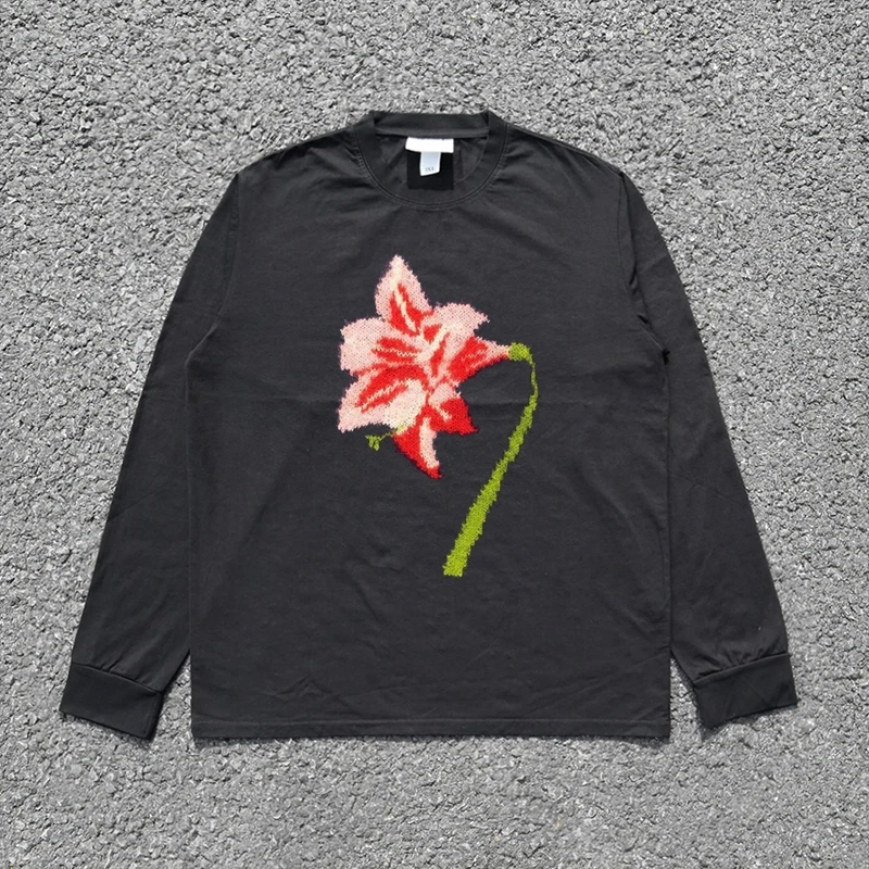 

Wang Studio Vintage American Heavyweight Embroidered Long Sleeve T-Shirt Top Simulated High-End Feelings Fashionable Casual Wear