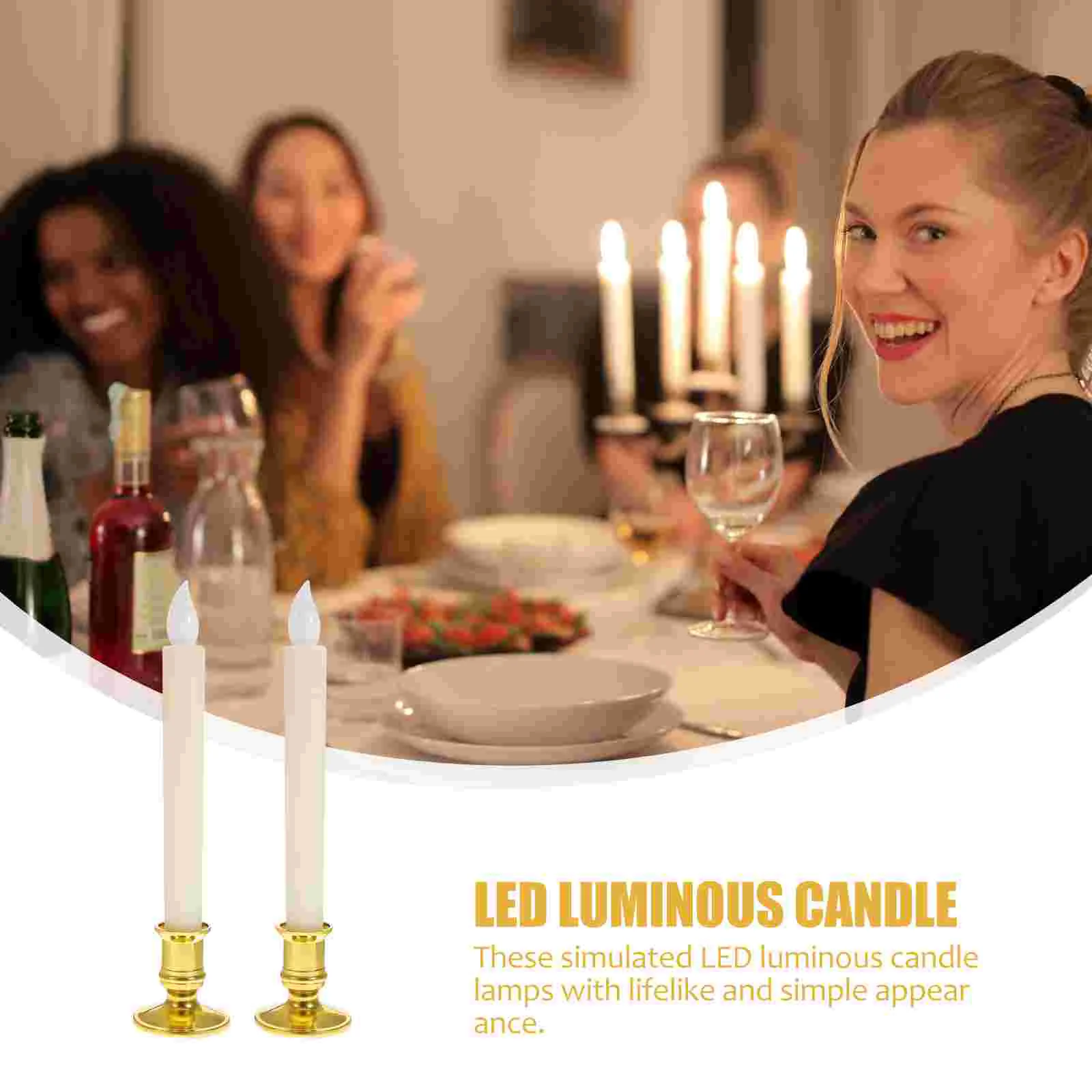 Luces de té sin llama para decoración de Navidad, Candoliers, velas recargables, linterna de Navidad, 2 piezas