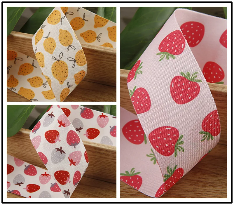 10 Yards 38MM Wellenkanten-Band mit Frucht-/Erdbeer-/Kirschmotiv für Haarschleifen, DIY-Bastelarbeiten, handgefertigte Accessoires YM2023062702 – Detail 5
