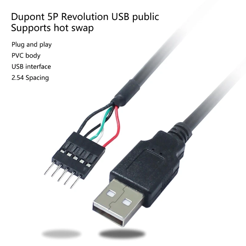 Efficient Data Transmission USB 2.0 to 5 Pin IDC Extender Cable Dropshipping image 2