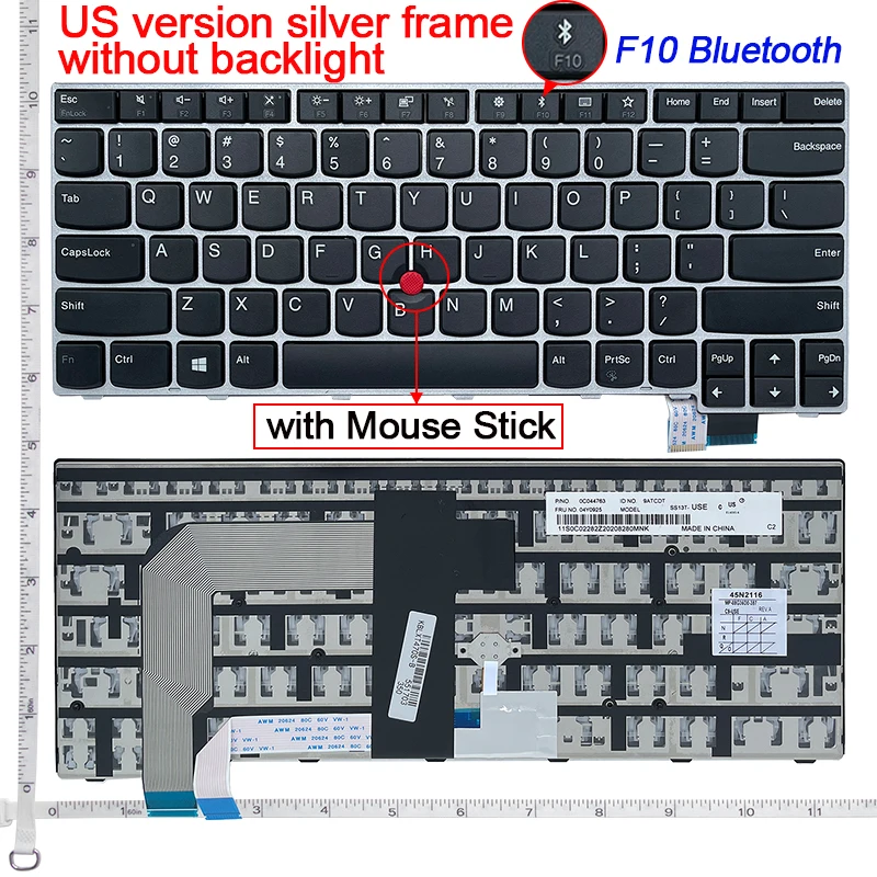 GZEELE new for Lenovo FOR Thinkpad T470S US Without Backlight Keyboard