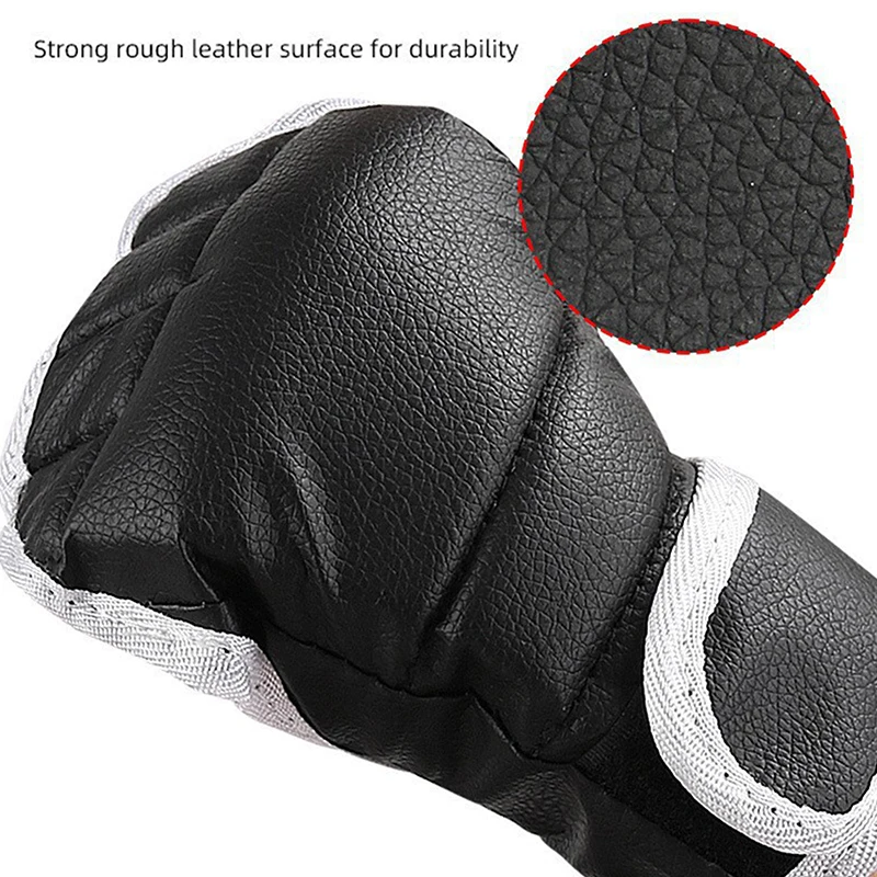 Half Finger Boxing Training Gloves Black 1 /2Pair Fingerless Gloves For Combat Fitness Exercise Anti-Slip Sports Boxing Gloves