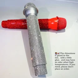 Props Artificial Microphone Prop with Diamond Kids Microphone Toy Fake Mic Prop mic Toy for Training video Stage party cosplay