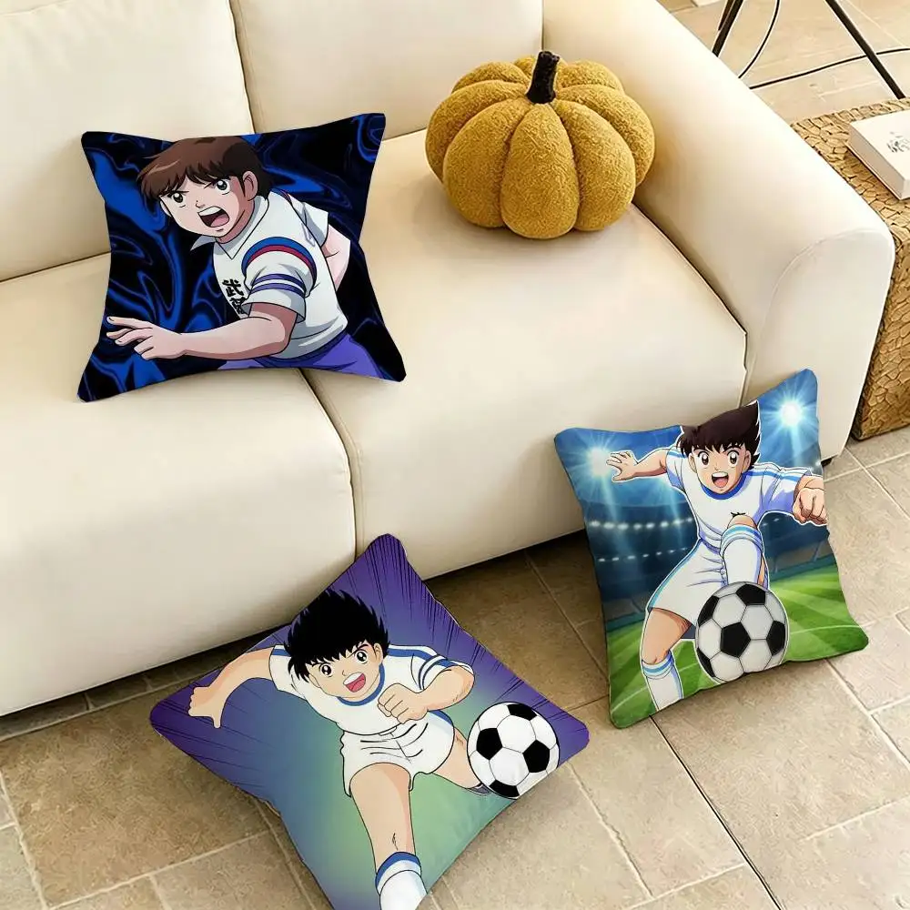 Captain T-Tsubasa Anime Pillow Case Square Double-Sided Sofa Cushion Cover Bedroom Bedside Pillow Gift