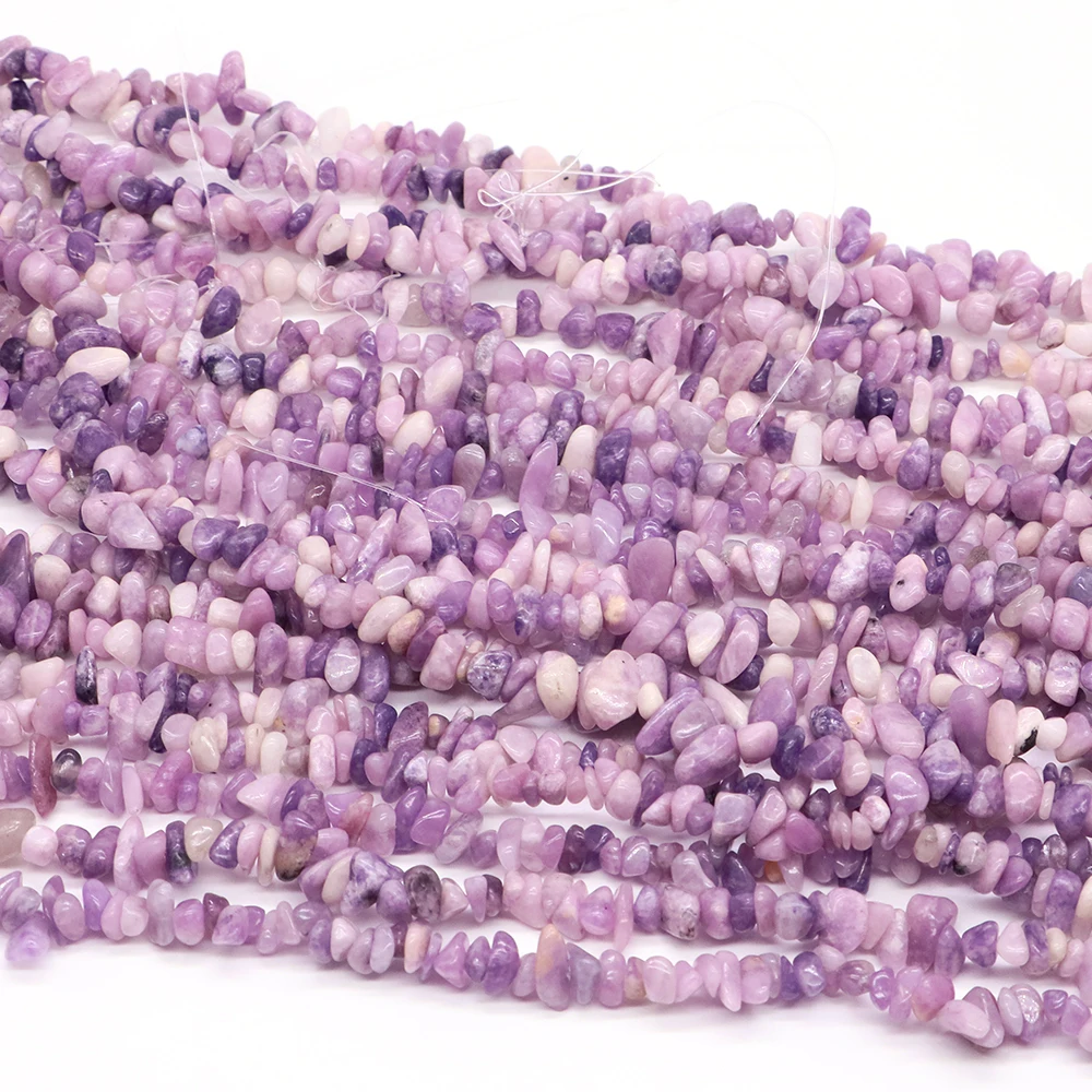 

5-8mm Natural Irregular Lilac Lepidolite Stone Beads Gravel Chips Loose Spacer Beads for Jewelry Making DIY Bracelet Necklace
