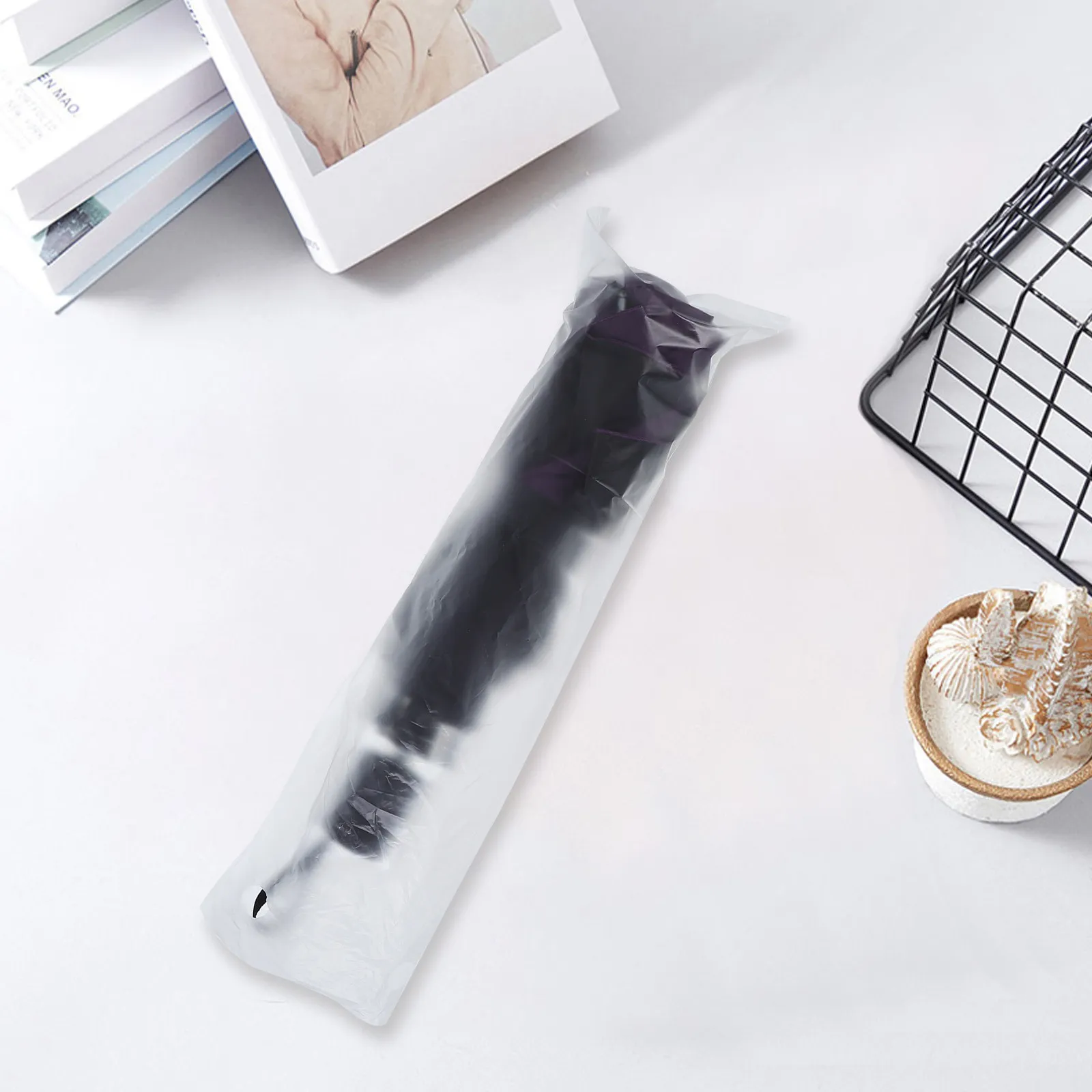 100Pcs Clear Disposable Umbrella Rain Bags Automatic Bag Dispenser for Hotels Restaurants Offices Transparent Folding Umbrella - view 4