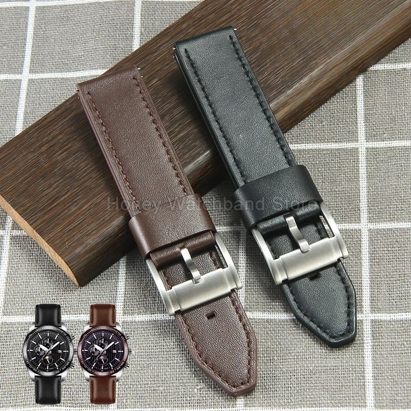 For Fossil FS4682 JR1354 JR1504 JR1401 ME3052 ME3054 Genuine Leather Watch Strap 20 22mm Breathable Comfortable Natural Texture