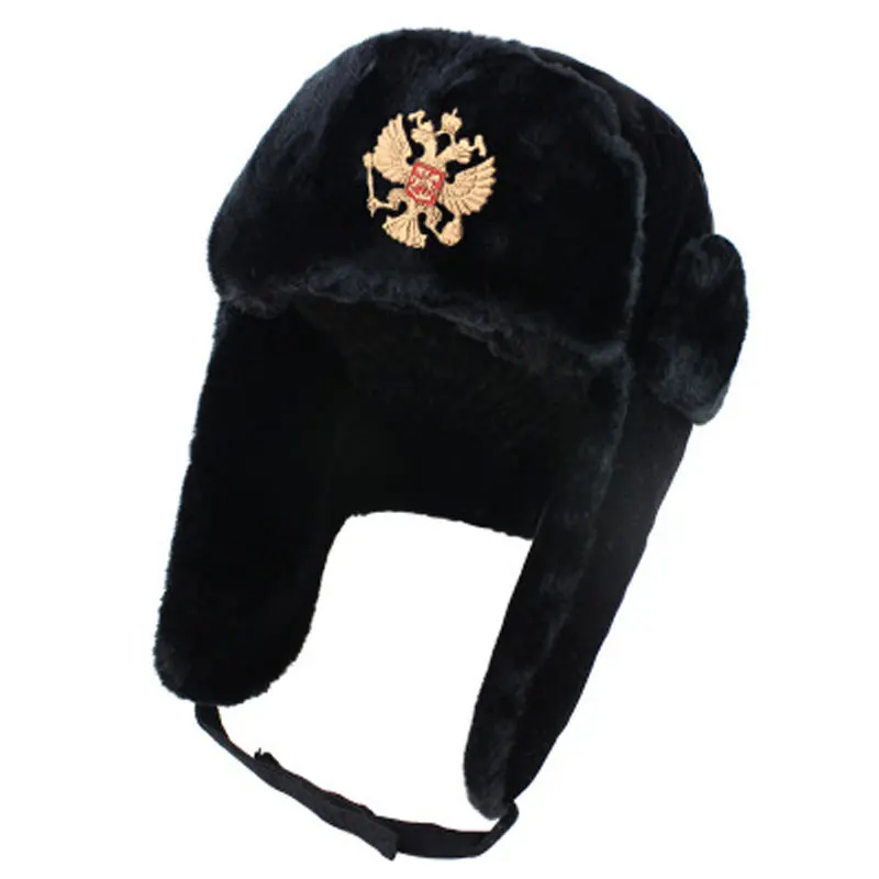 Soviet Military Russia Ushanka Bomber Hats Winter Faux Rabbit Fur Earflap Snow Caps hat Ski cap winter hat