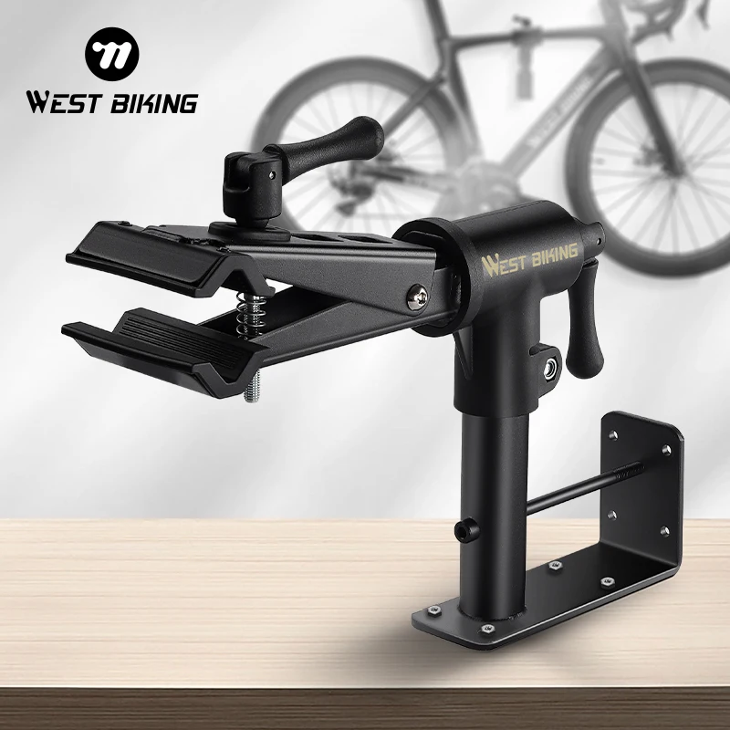 WEST BIKING Bicycle Repair Stand Wall/Table Mount Bike Parking Racks Maintenance Support Adjustable Clamp Bike Display Storage