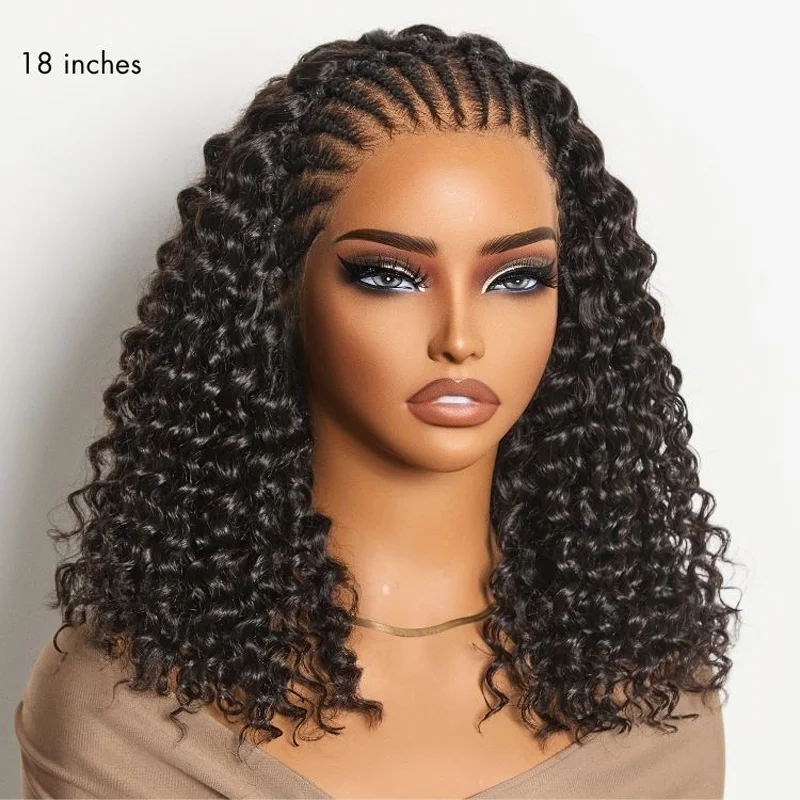 غريب مجعد الباروكات 100% خصلات الشعر المستعار الإنسان المياه موجة عميقة البرازيلي HD الدانتيل الباروكة الأمامية 5x5 HD الدانتيل الجبهة باروكة من شعر طبيعي للنساء #6