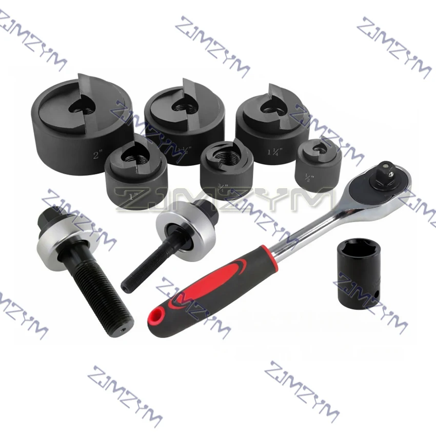

CC-60 Manual Knockout Punch Kit For Metal Sheet Hole Punching Tool Range From 1/2" to 2" (22.5 to 61.5mm) Ratchet Hole Puncher
