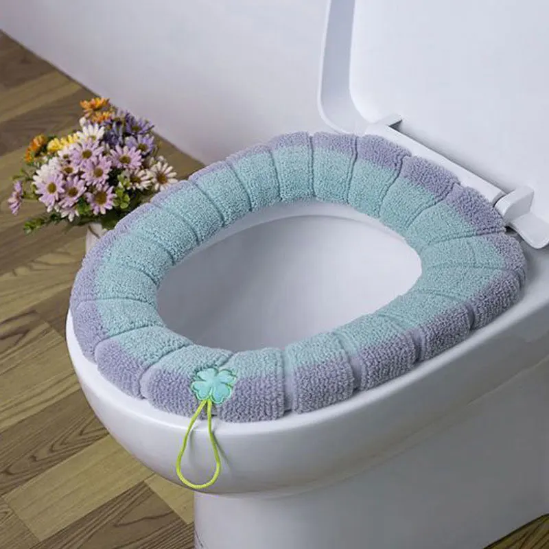 1Pcs Bathroom Toilet Seat Cover Soft Warmer Washable Mat Cover Pad Cushion Seat Case Toilet Lid Cover Accessories Bath Home