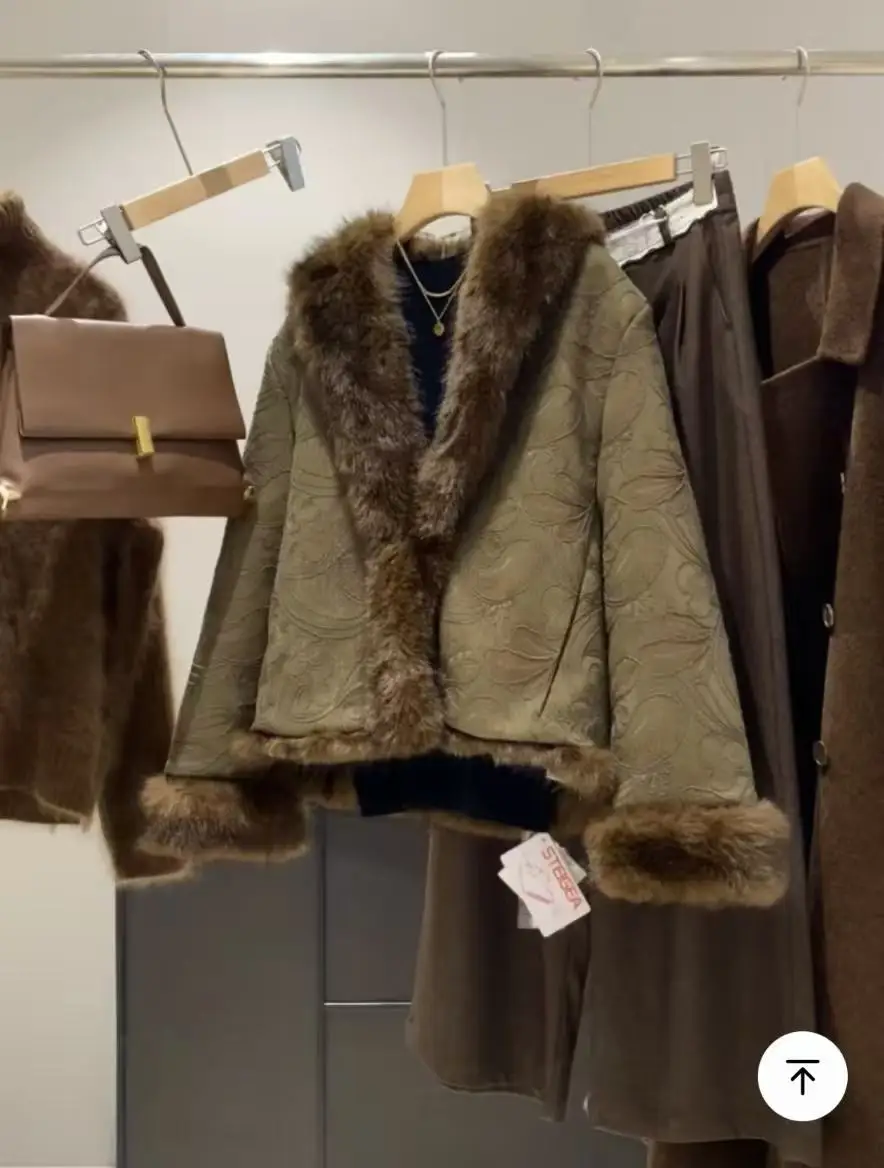 

original 2025 Women's heavy-duty embroidered double-sided short coat, long-sleeved jacket, women's jacket