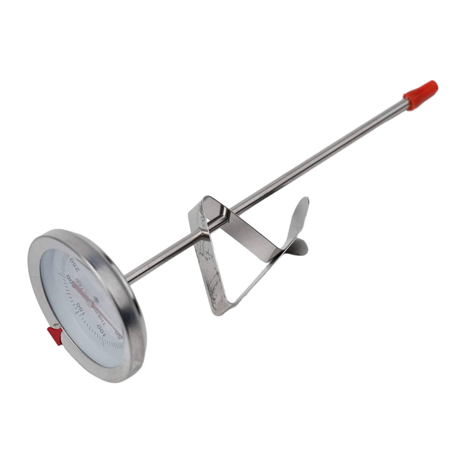 Edelstahl-Fritteuse, Öltemperaturanzeige, zuverlässiges Lebensmittelthermometer für Fleisch und Öl, praktisches Zifferblatt zum einfachen Lesen