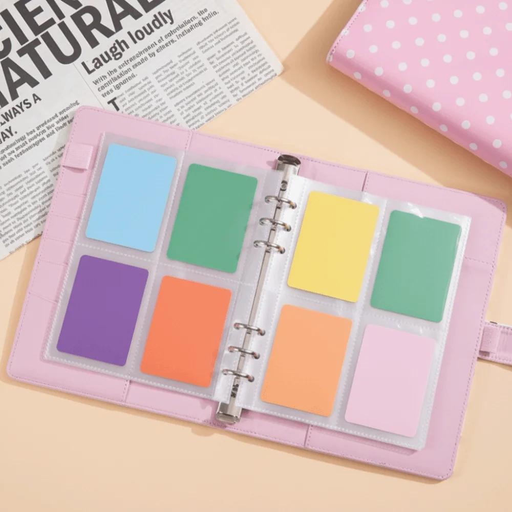 PU A5 Soft Budget Binder Planner Colorful Savings Money A5 Handbook Storage Bag 6 Hole Binder Pockets