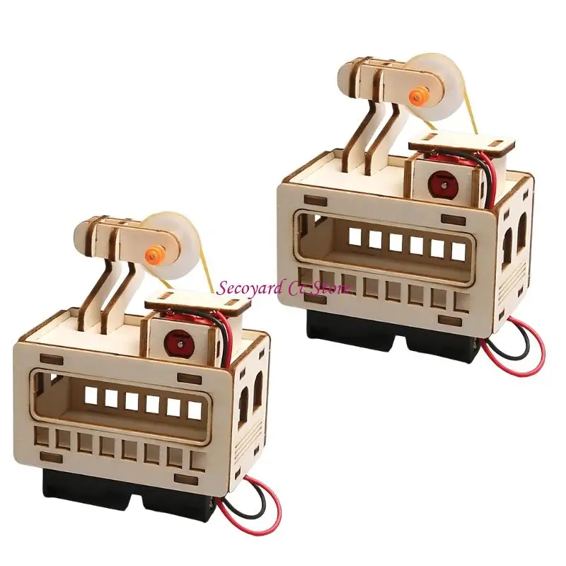 N3UC Hands On Assembly Cable Car Model For Kid Physics Experiment Exploration