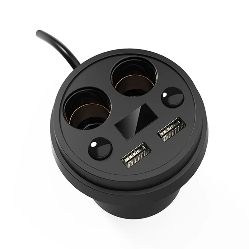 

A77Q-Universal Car Cup Charger Dual Usb With Cable Car Charger Multi-Function Cigarette Lighter Car Mobile Phone Charger
