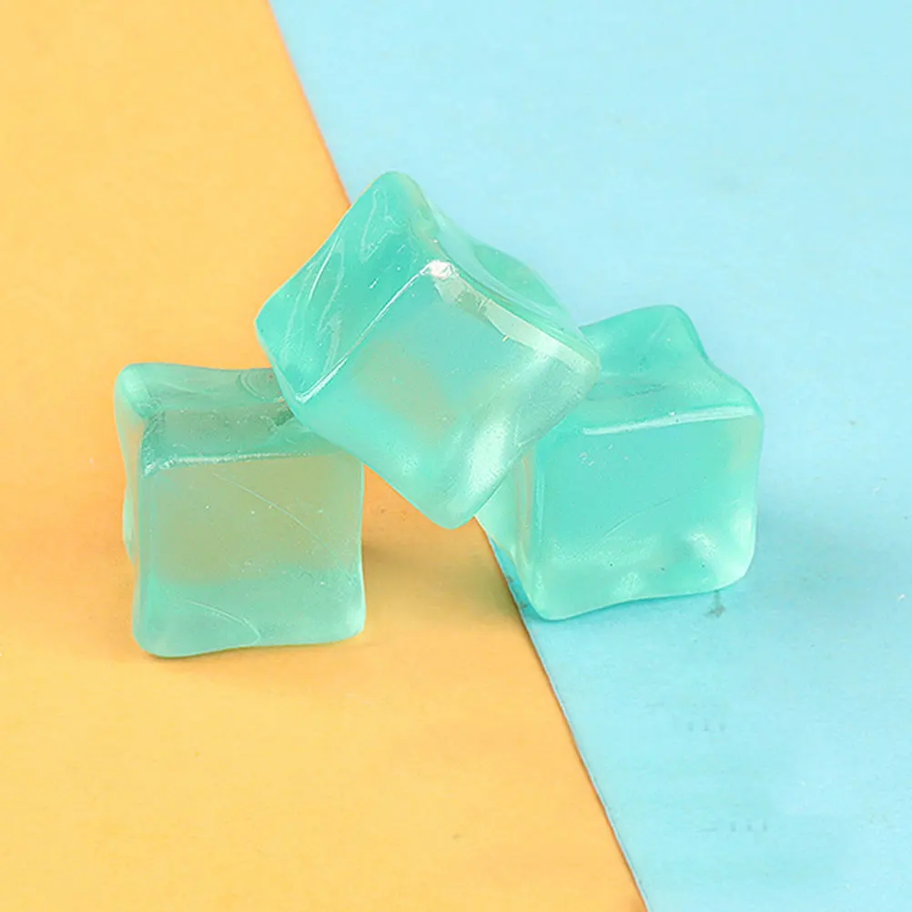 

50 Pcs Luminous Ice Cubes Photography Props Square Vase Filler for Decoration Resin Fake