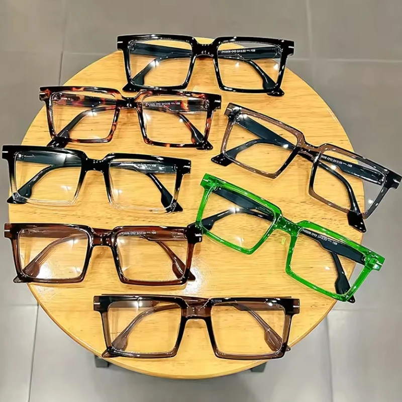 Modische rechteckige, minimalistische, nicht verschreibungspflichtige Brille, Anti-Blaulicht-Computerbrille mit Metallrahmen, Luxusbrille, Unisex