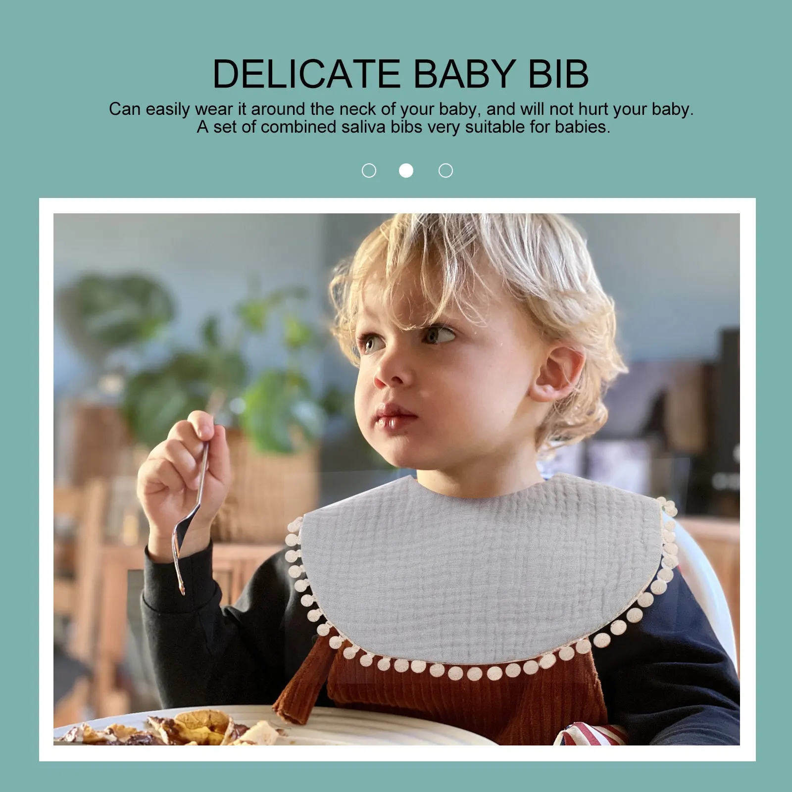 

2 шт. детских слюнявчиков из премиального хлопка, впитывающие, легкие, для новорожденных, для еды и прорезывания зубов, многоразовые, мягкие, нейтральные