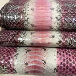 Colorful  snake skin Printing Leather for Phone Case,Belt DIY, purplish red, Handmade Watch Strap Making Materials, 80-110cm