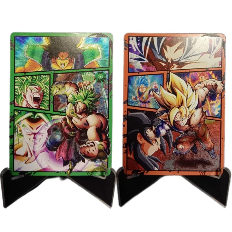 Dragon Ball Flash Card Son Goku Black Broly Super Saiyan Erchuang Craft Series Diy Action Toy Figures Anime Game Collection