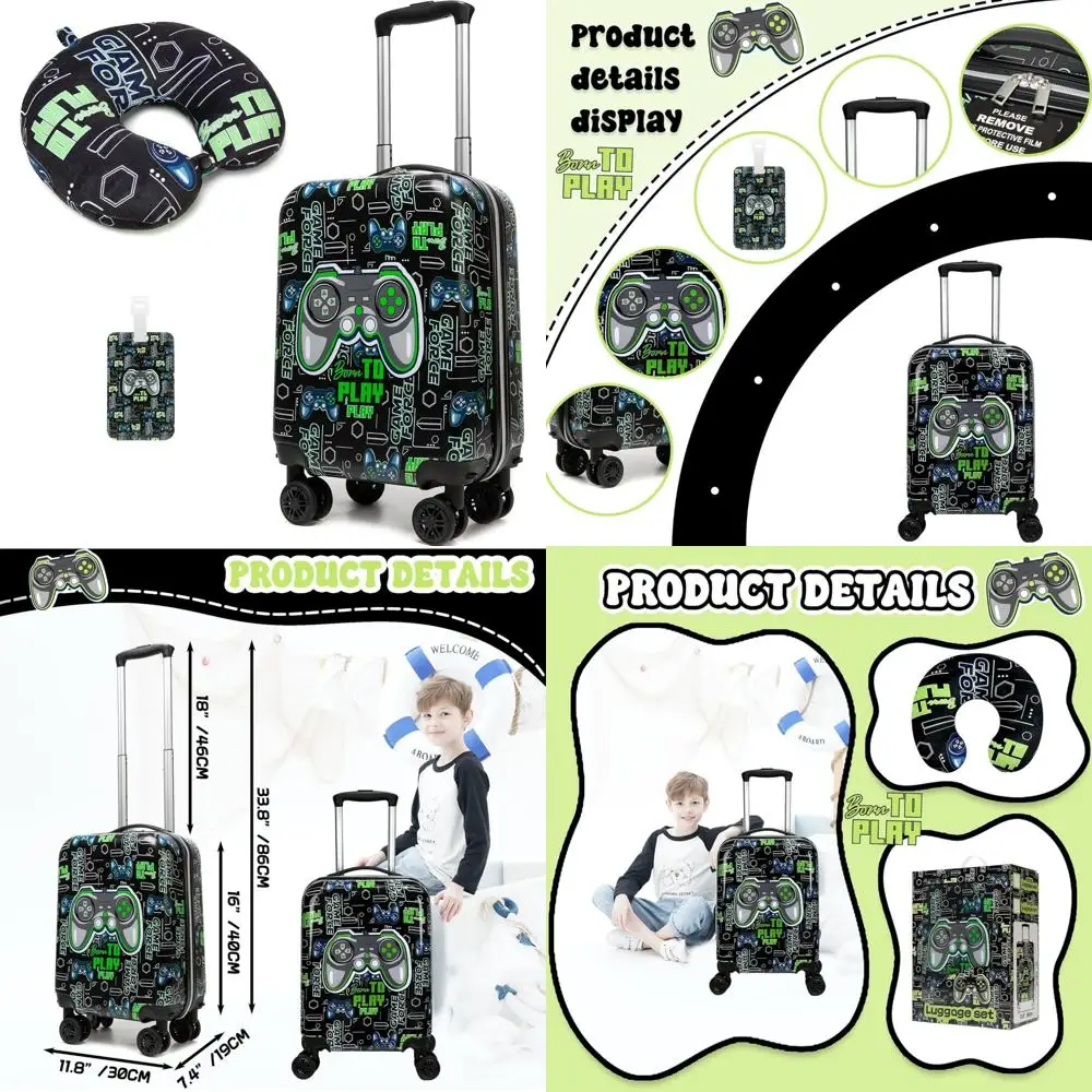 

Boys Hardside Spinner Luggage Set - 2 Piece Toddler Travel Carry-On Suitcase with 16inch Case