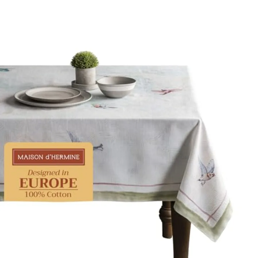 

Table Cloth Rectangle Table 100% Cotton 60 x 90 Inches Tablecloth Reusable Decorative for Dining Room, Farmhouse, Home, Party, F