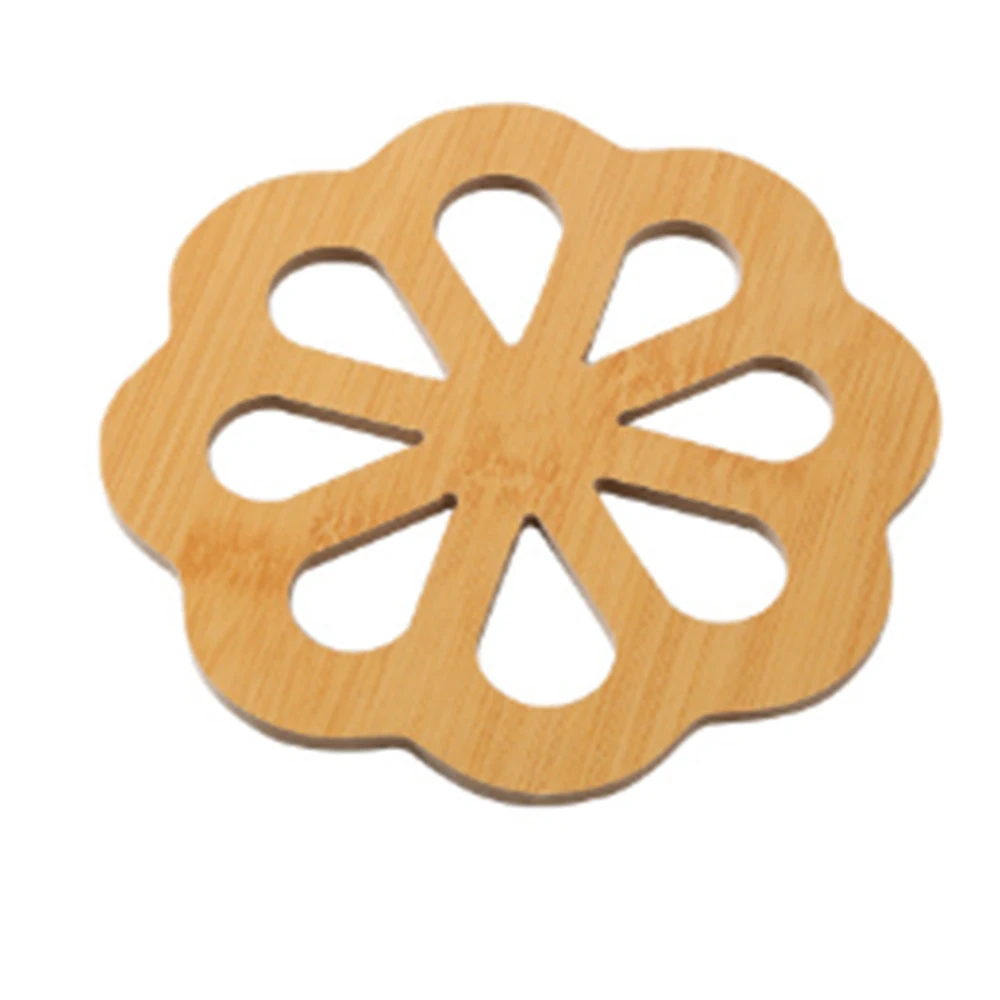 Durable Insulation Pad Wooden Cute Shapes Insulation Heat Table Mat Dining Cup Placemat Table Decor