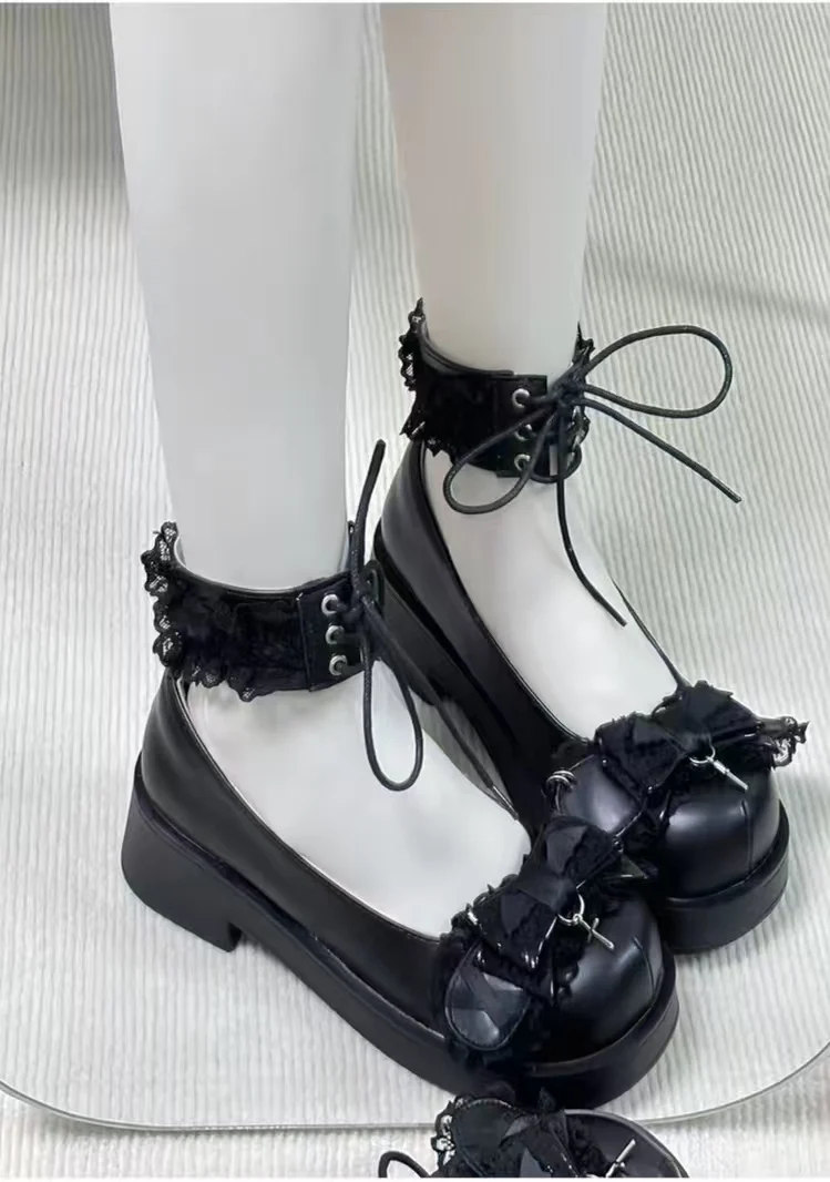 Chaussures à muffins japonaises originales Lei sous-culture Y2k, chaussures simples pour filles, Goth, vent foncé, Lolita, Mary Jane pour femmes