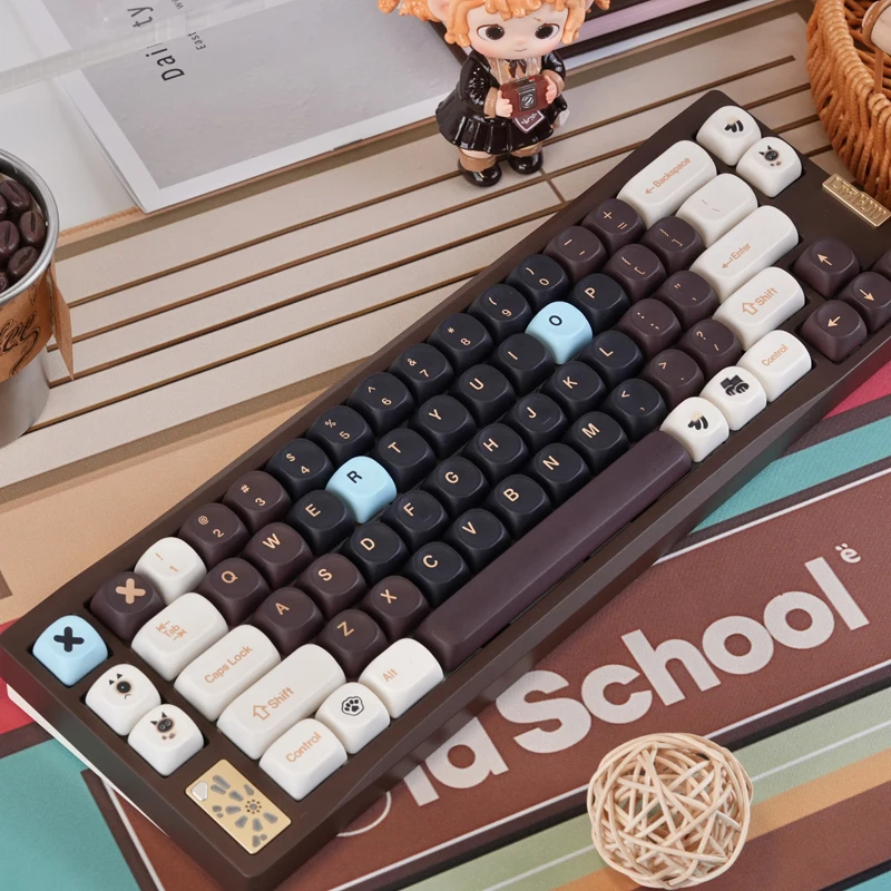 

130 Keys MOA Profile Kawaii Keycap Brown Sugar 5 Side Dye Sublimation PBT Keycaps for Cherry Gateron MX Switches Gaming Keyboard