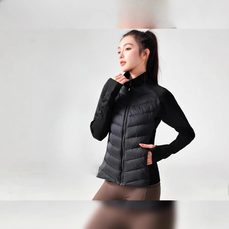 Pink Ribs Down Jacket Women's Winter New Jacket Down Liner Light and Slim Comfortable Beautiful Gentle Waist and Thin