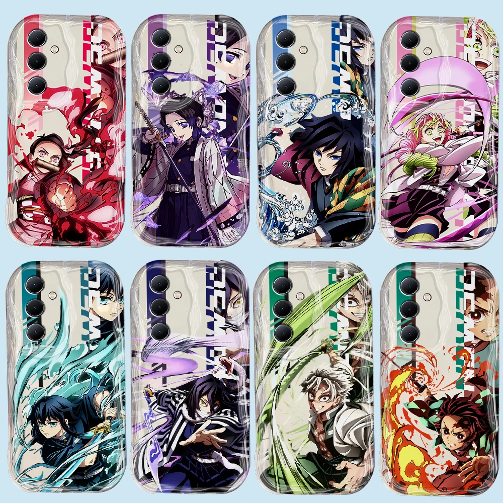 New Anime Demons Slayers 3D Wave Case For Samsung A73 A72 A71 A55 A54 A53 A35 A34 A33 A25 A24 A23 A15 A14 A13 A05 4G 5G Cover