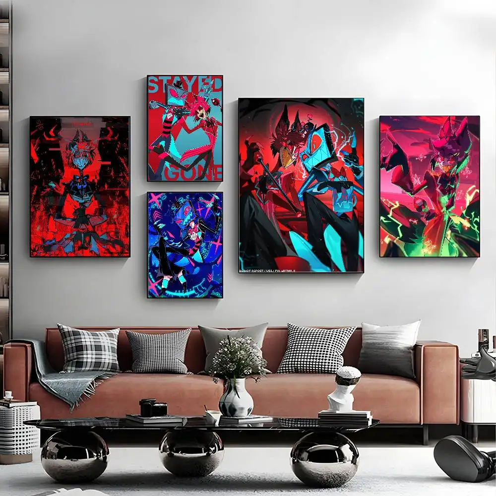 H-HazbinS H-Hotel Alastor Poster HD art sticky wall waterproof home living room bedroom bar aesthetic decoration