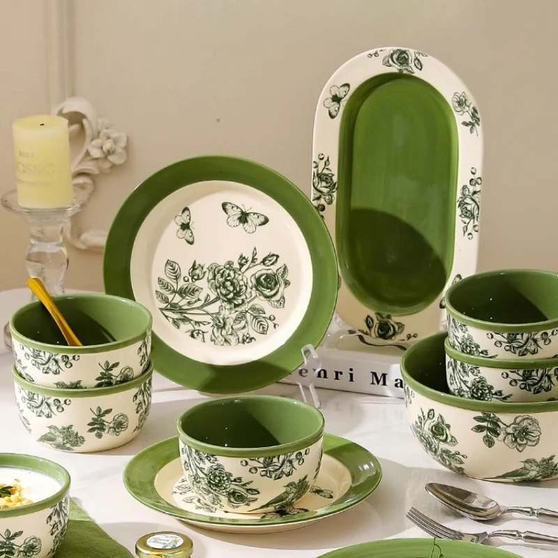 

earthware ceramic tableware set complete porcelain luxury 18 piece dishes set breakfast set full table service tableware