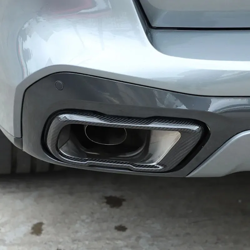 

Для BMW X5 X6 X7 G05 G06 G07 2019-2025 задние трубы из настоящего углеродного волокна, крышка выхлопной трубы, накладка, автомобильные аксессуары