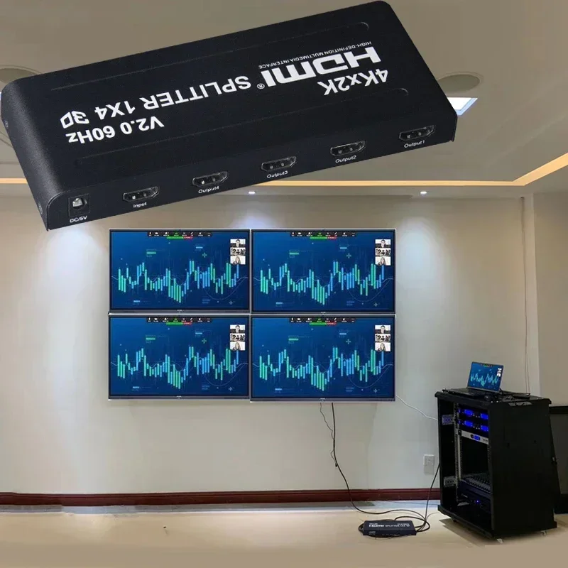 

Разветвитель HDMI 4Kx2k 1080P Разветвитель HDMI 4K 60 Гц 1x4 HDMI2.0 Видеоконвертер 1 в 4 выхода для PS4 STB DVD Камера ПК к 4 ТВ-монитора
