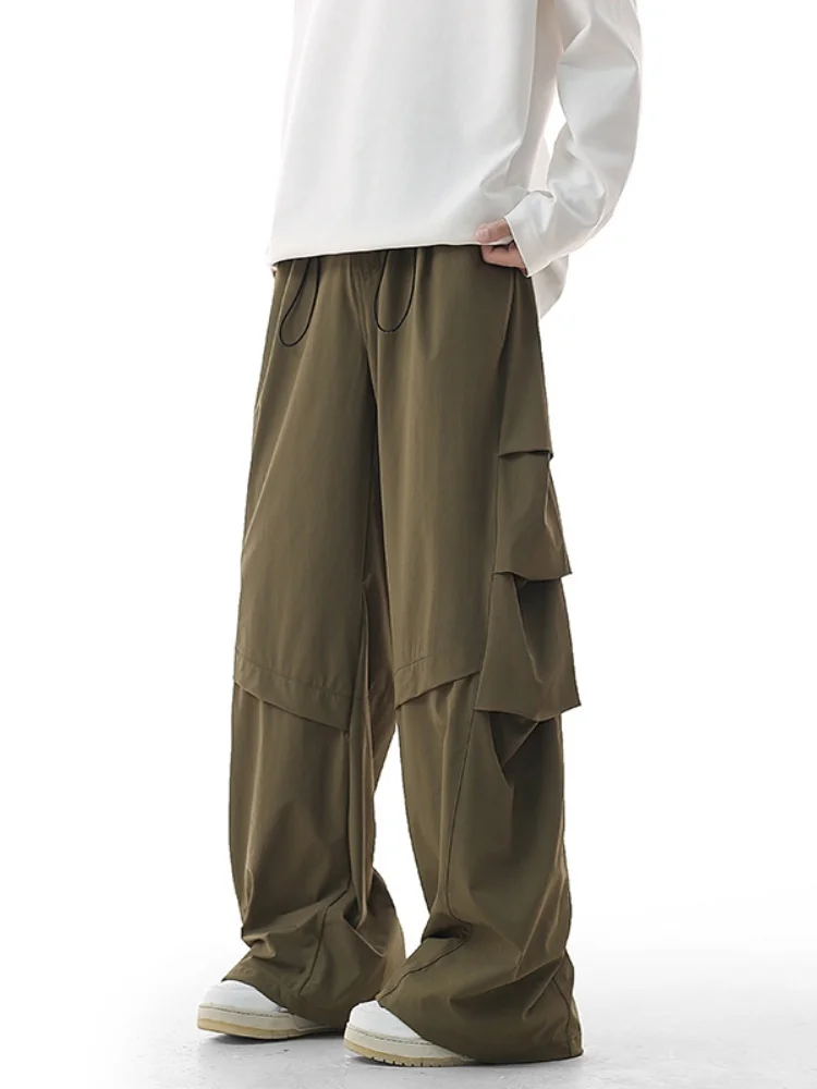 

Loose Straight Leg Men's Workwear Trousers Spring 2025 New Sle Casual Long Pants Drapey Loose Fit Faionable Cargo Pants