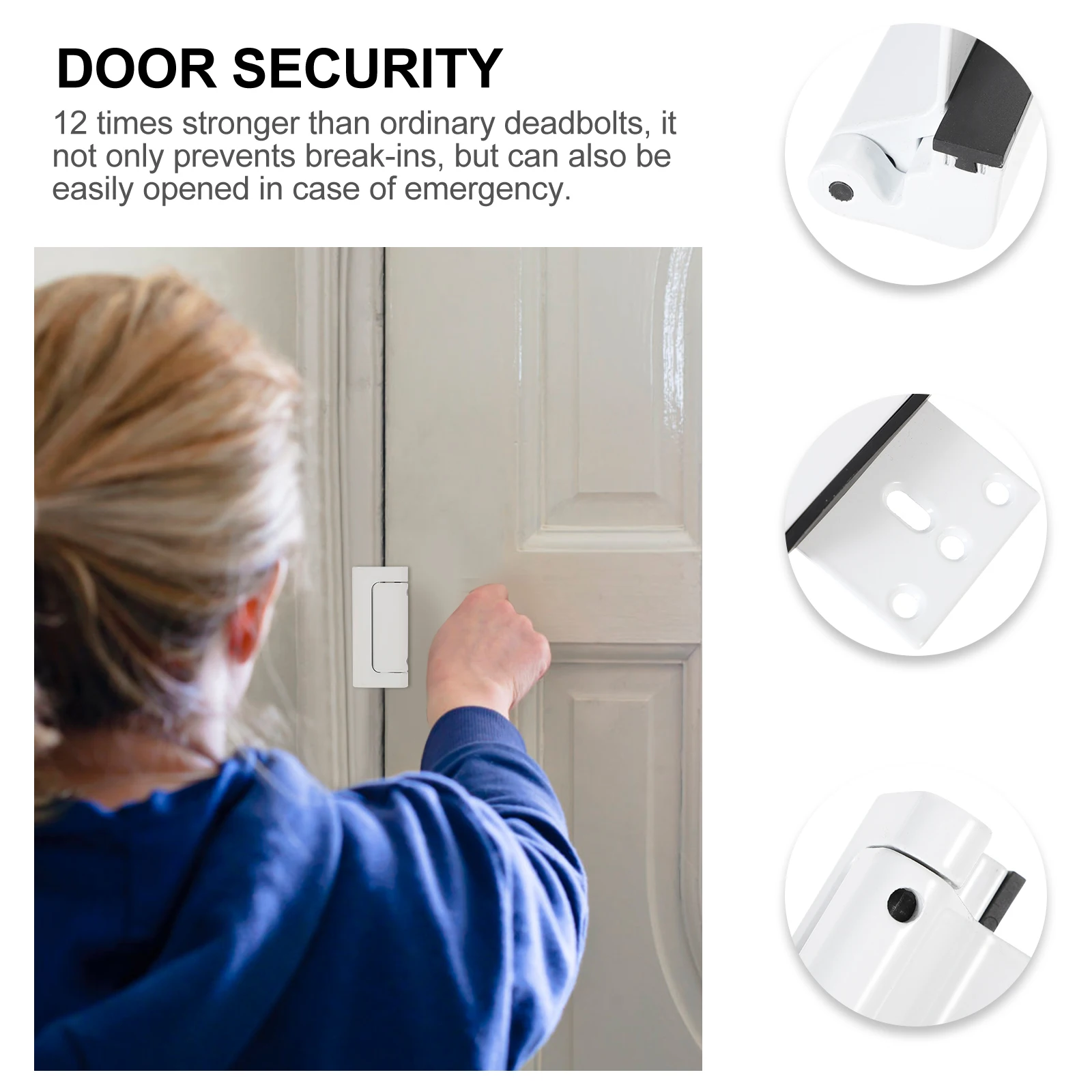 

1PC Aluminum Alloy Security Lock Child Safety Latch Heavy Duty 800Lbs Strength Easy Resistant Door Locks for Front