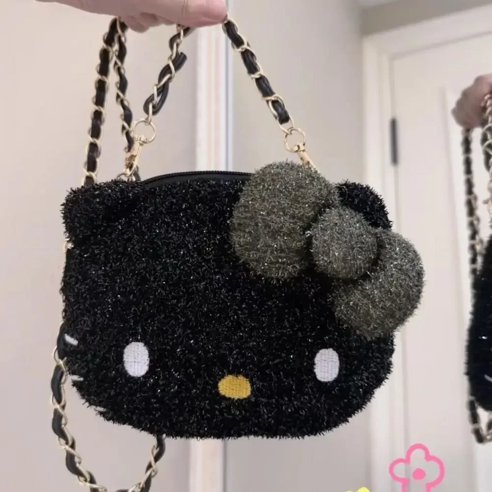 

Новейшая популярная серебряная проволока Hello Kitty, милый мультфильм аниме для девочек, портативная маленькая круглая сумка, многофункциональная сумка, кошелек для монет, подарок